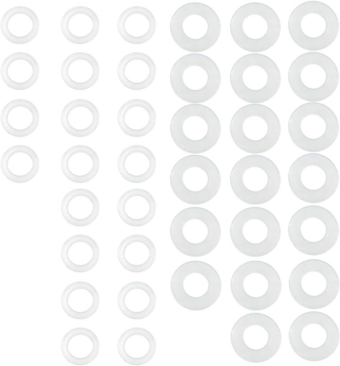 80 stuks nylon deurscharniersluitringen, 10 mm x 15 mm deurringen, voor binnendeuren en kastscharnieren (1 mm en 2 mm)