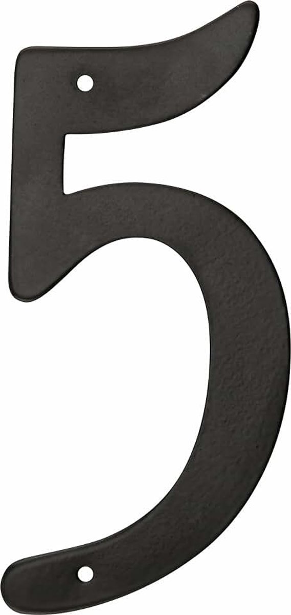 4-Inch Nail-On Zwart Gegoten Aluminium, Huisnummer 5