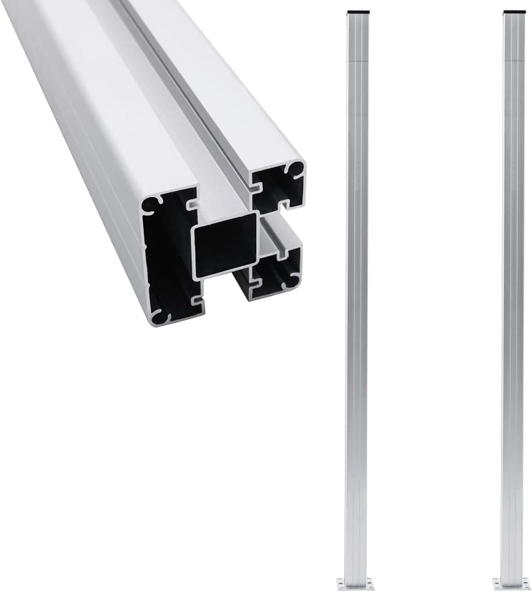 Palen 2 stuks aluminium 185 cm