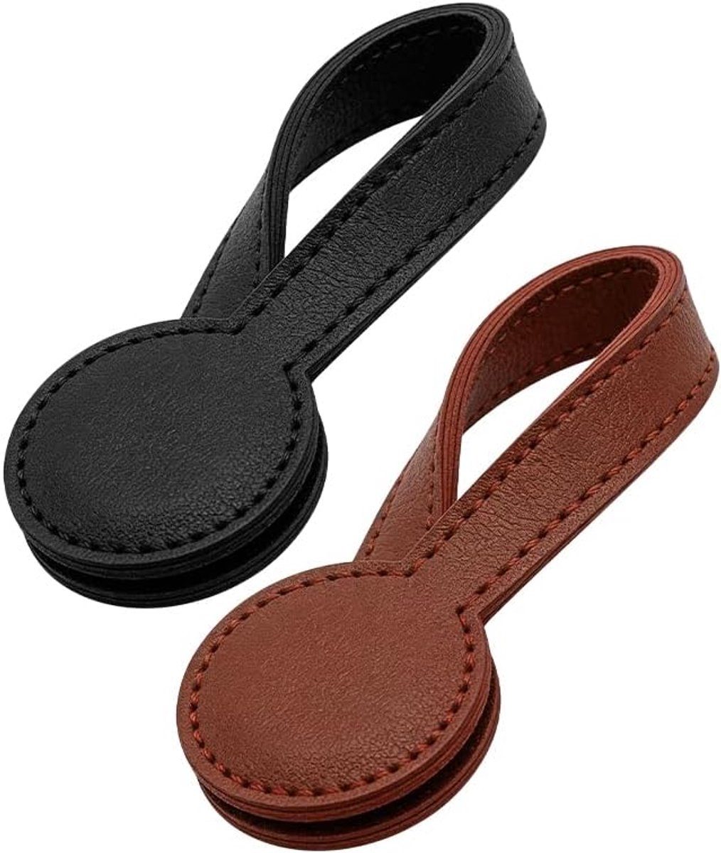 2 stuks hoedclips voor reizen op tassen (zwart/bruin)