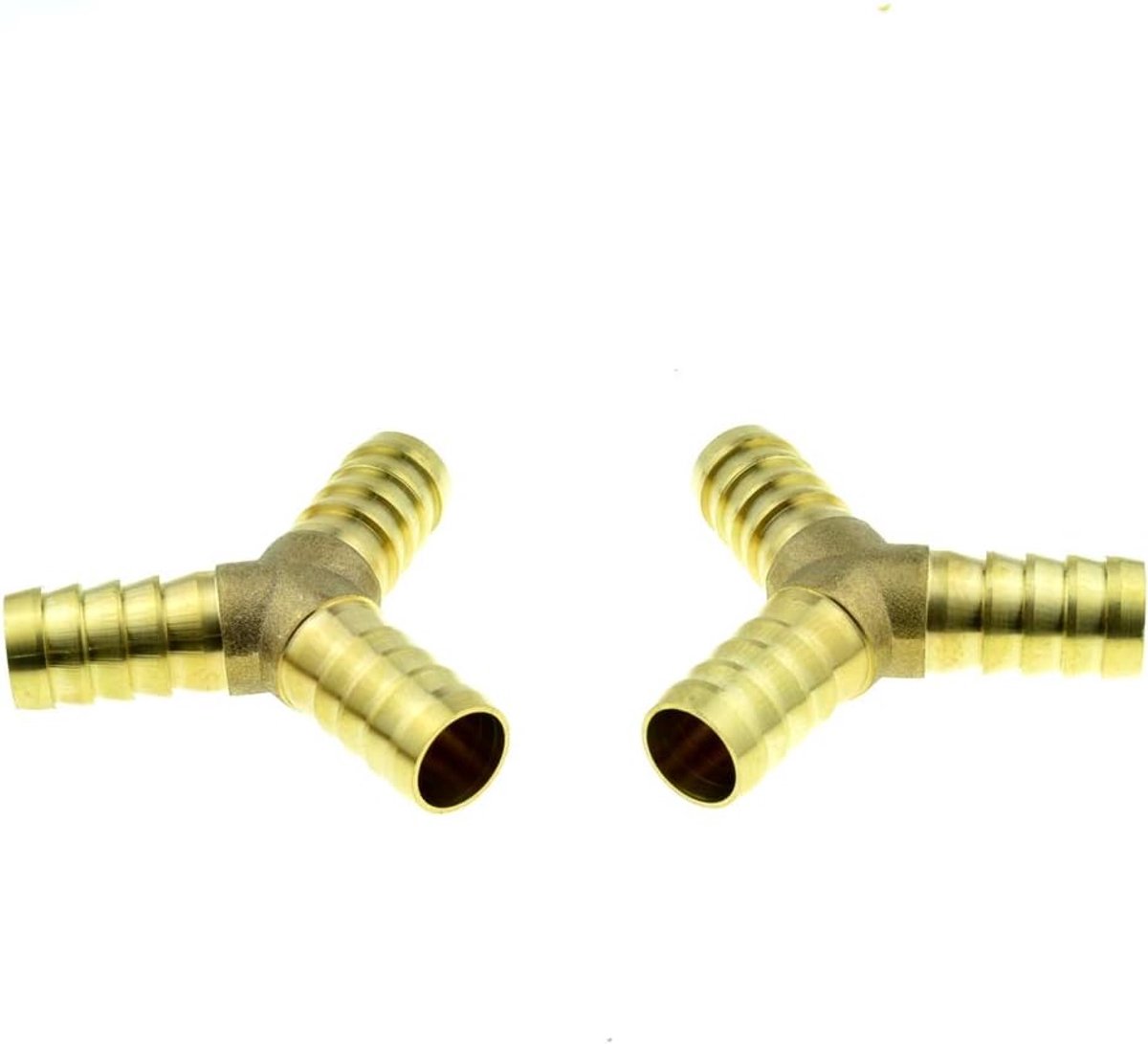 Slangverbinder, 6 mm, messing, 3-weg slangverbinding, Y-vorm, 2 stuks