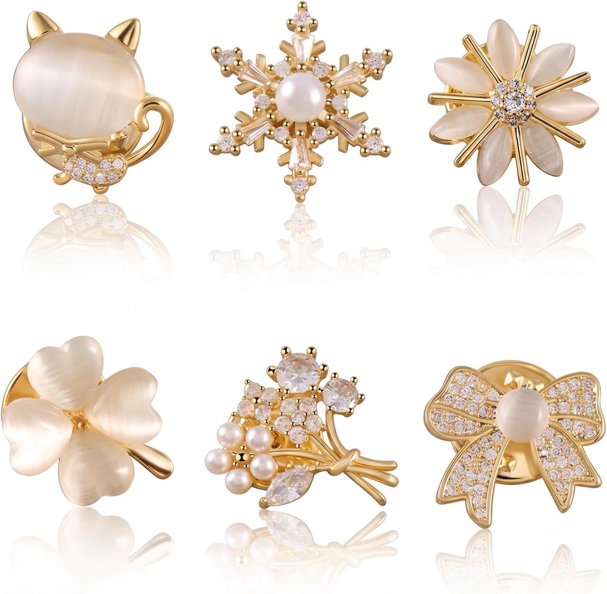 Broches, elegante spelden met verschillende patronen, veelzijdige broche voor het krimpen van de decolleté en decoreren, cadeau voor vrouwen voor verjaardag en Moederdag