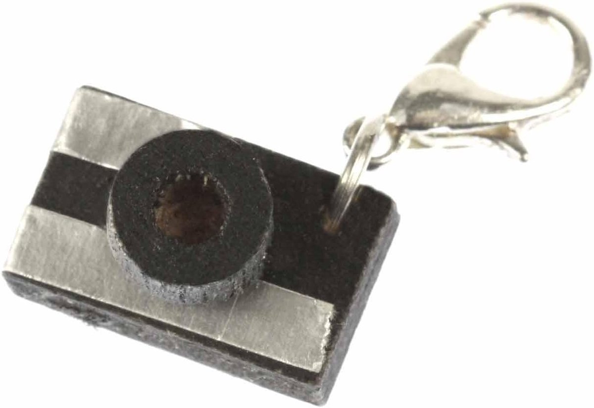camera foto charm hanger bedelarmband fotograaf fotografie hout
