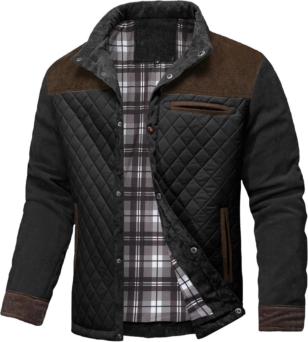 Mens Diamond Gewatteerde Puffer Down Jacket Casual Lichtgewicht Windjack Cargo Uitloper