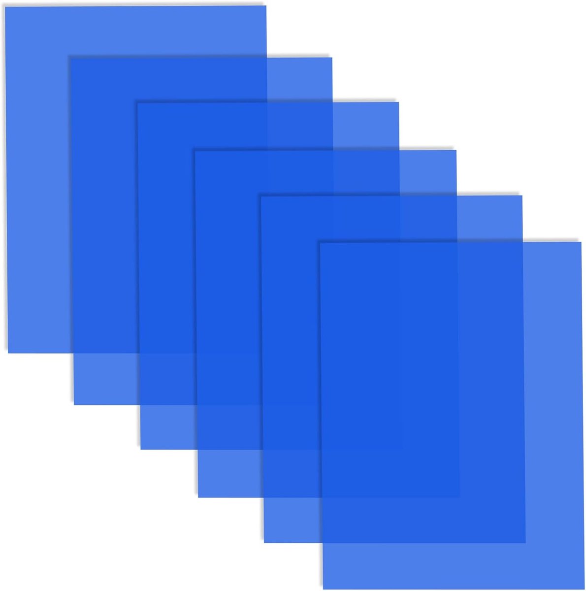 6-delige correctiegel transparante overlays blauw flash gel kleurfilter plastic vellen voor fotostudio stroboscoopflits LED-videolamp, 29,7 x 21 cm