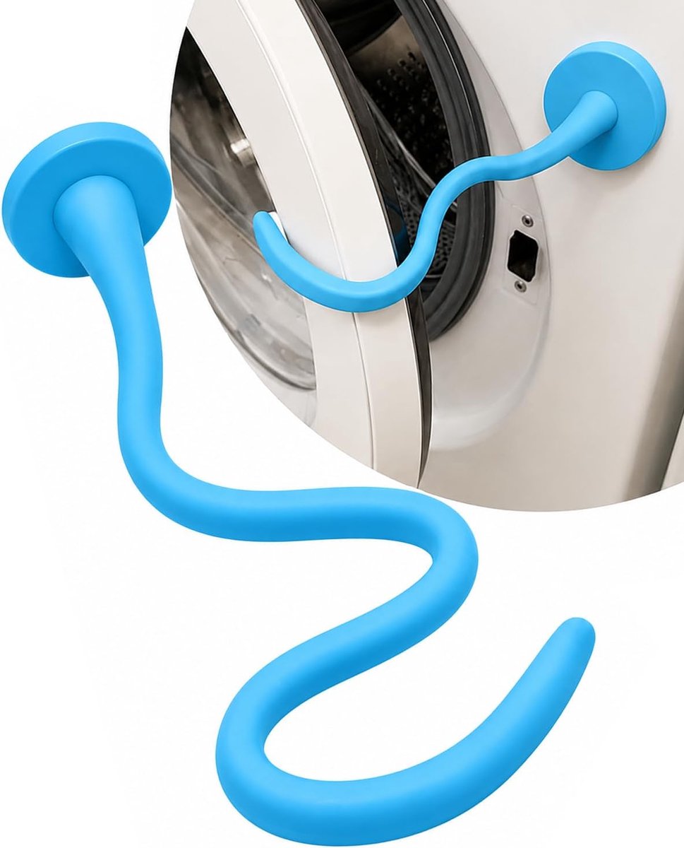 Deurstopper voor wasmachine, 1 stuk, blauw, universele lijm, houdt de deur open voor ventilatie en voorkomt schimmel en geuren