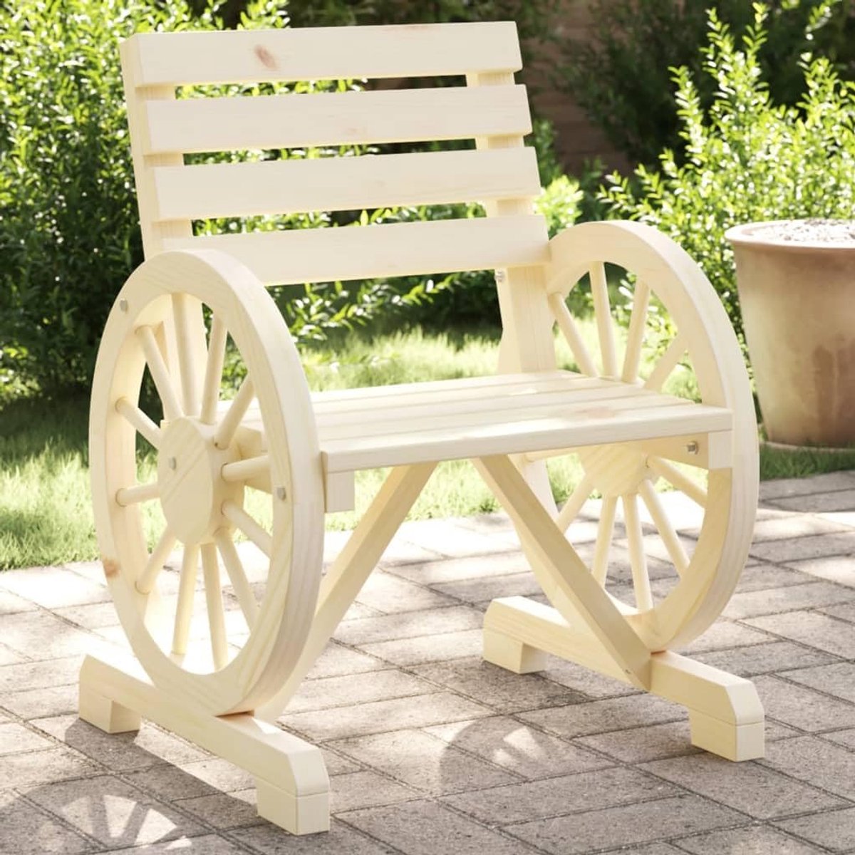 2 stuks, 58 x 58 x 78,5 cm, van massief sparrenhout, tuinstoelen, tuinstoelen, stoelen voor tuintafel, 365101