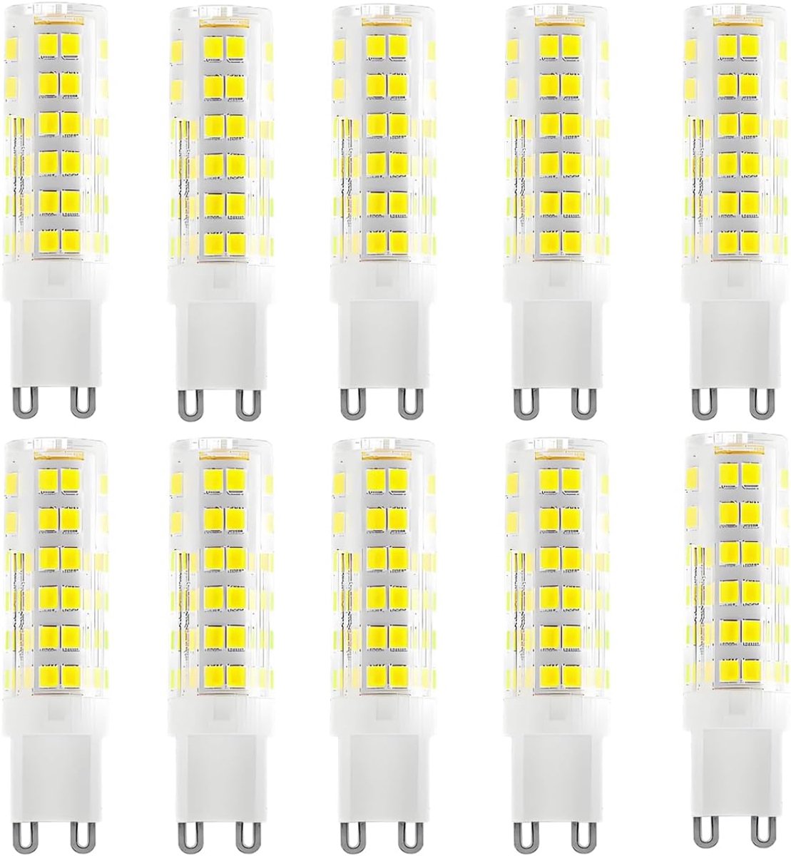 LEIDENE Bulbs 7W, G9 LEIDENE Gloeilamp Koel Wit 6500K, Equivalent aan 70W Halogeenlampen, Niet Dimbaar, Geen Flikker, Energiebesparende LEIDENE Gloeilampen, 700LM, AC220-240V, 10 Pakketten