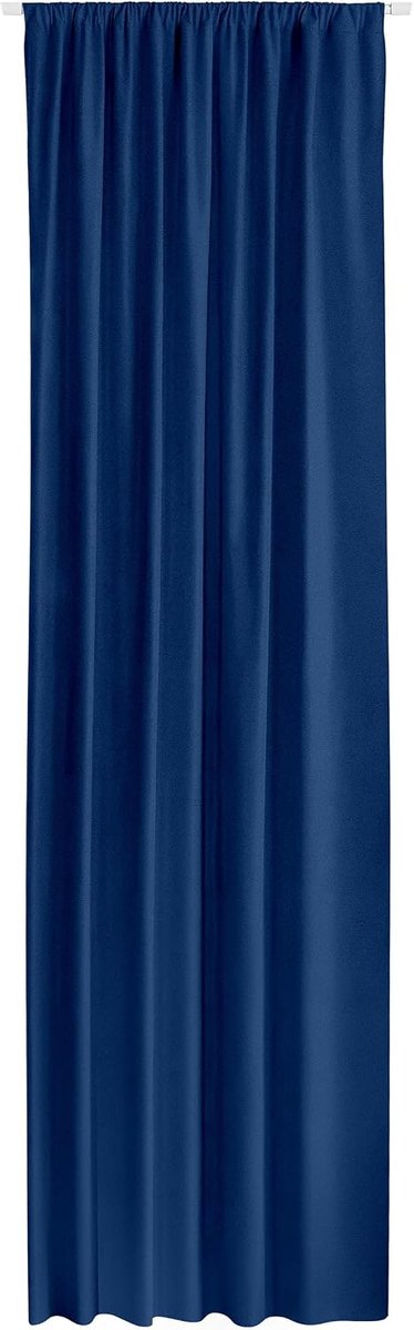 Set van 2 fluwelen gordijnen, blauw, 140 x 250 cm, plooiband, ondoorzichtig, gordijn voor woonkamer en slaapkamer, 2 gordijnen