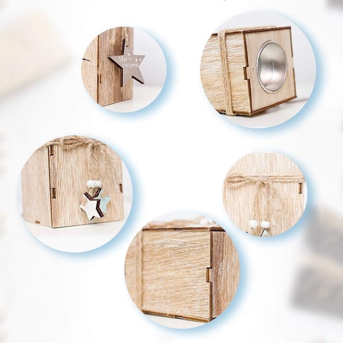 Kaarsenhouder 2 STKS Creatieve Kerstmis Mini Houten Kandelaar Kerstmis Thuis Decoratie Desktop Decoratie, Grootte: L Home bar decoratie