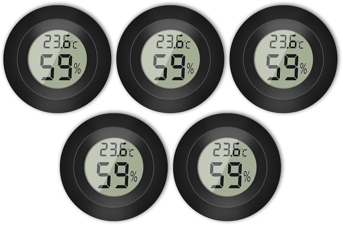 Hygrometer,Binnenthermometer, Hygrometer, Mini LCD Digitale Thermo-hygrometer, Temperatuur en Luchtvochtigheidsmeter met Hoge Nauwkeurigheid, voor Babykamer, Interieur, Kantoor