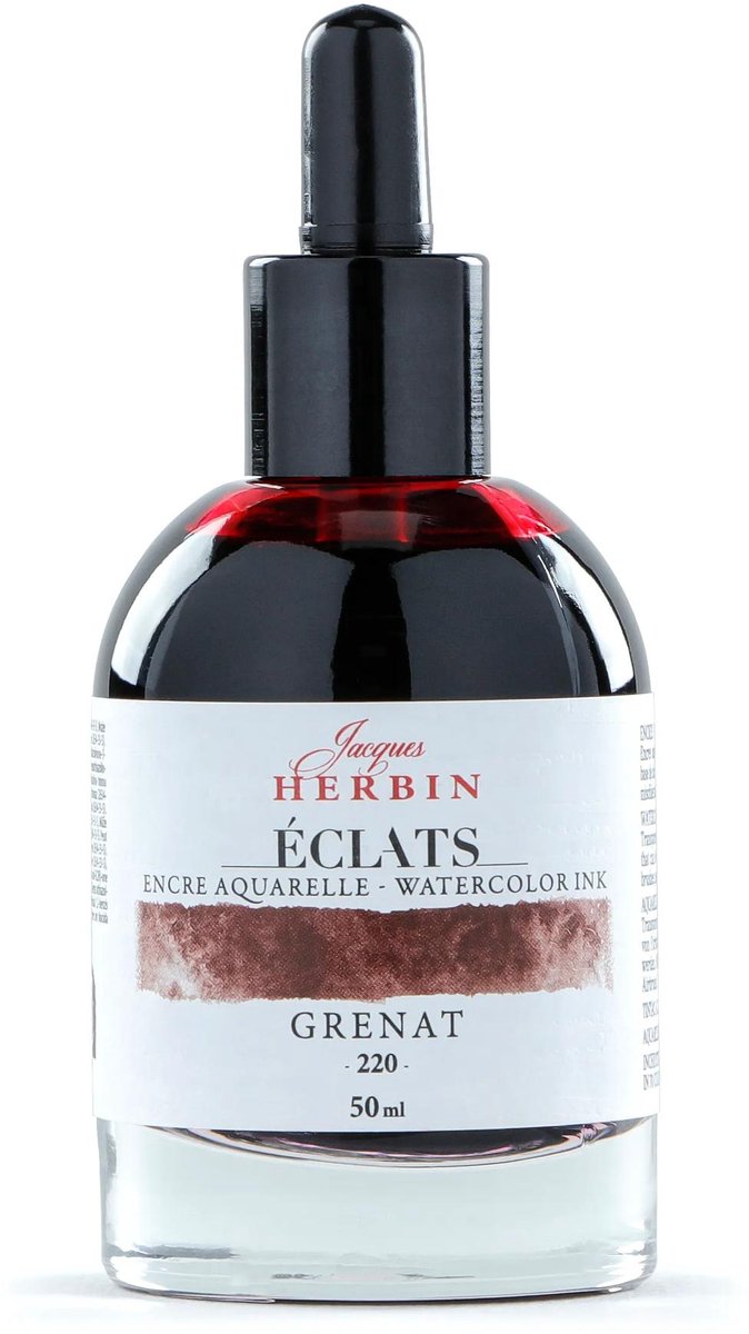 Jacques Herbin Éclats – Aquarel Inkt – Vloeibare Aquarelverf – Granaat Rood – 220 – 50 ml