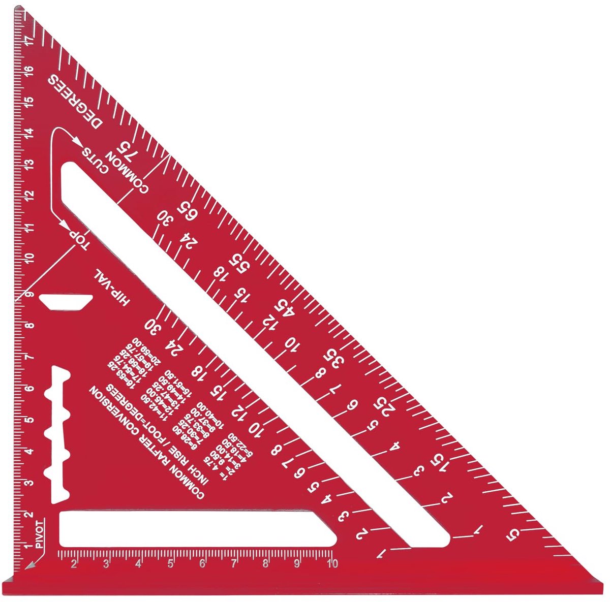 Metrisch Metrisch 7 Inches, Aluminiumlegering, 90 Graden Verdikte Driehoek Heerser voor Houtbewerking (rood)