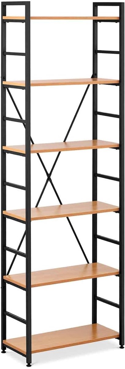 & Starck STAR_BC_05 Boekenplank 60 x 28 x 182,5 cm 150 kg Boekenkast Open Boekenplank (Planken: spaanplaat/frame: staal (gepoedercoat))