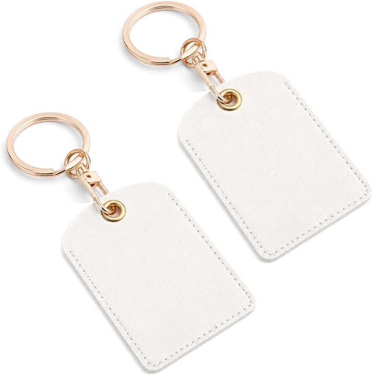 2 stuks lederen toegangscontrolekaart, Wit, Taille unique, geen