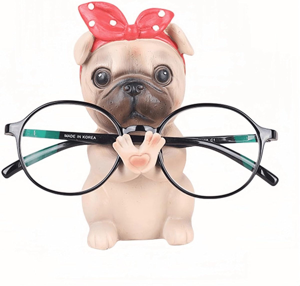 Leuke dier, brillenhouder voor thuis, kantoor, bureau, decoratie, cadeau (mops)