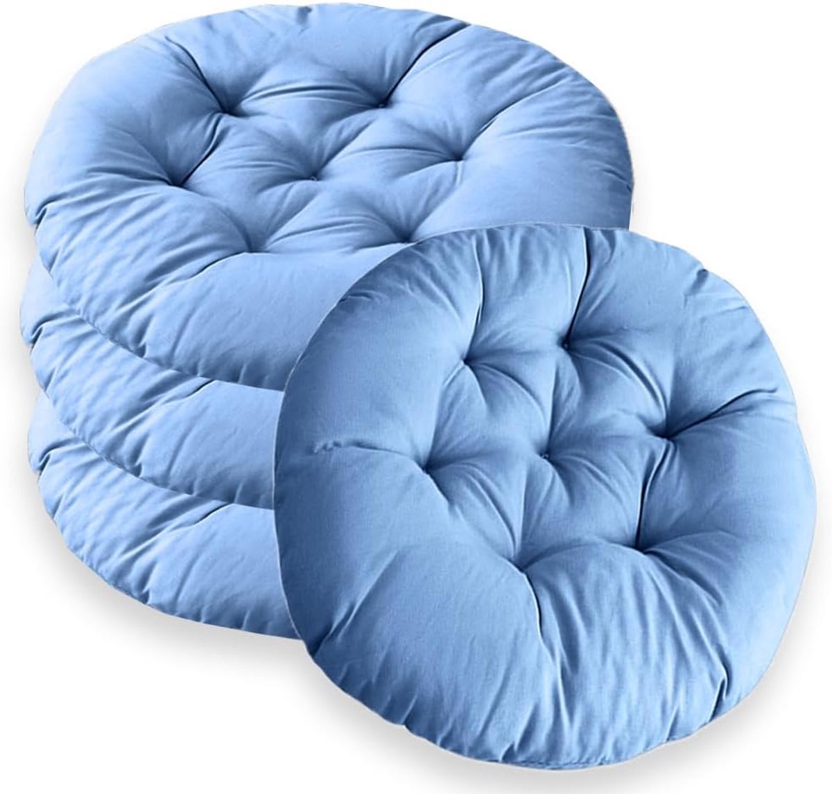 Set van 4 ronde stoelkussens 40 cm, ronde zitkussen gevulde stoelkussen, stoelkussen antraciet voor tuinstoel, kantoorstoel, balkonstoel, zacht stoelkussen voor binnen en buiten