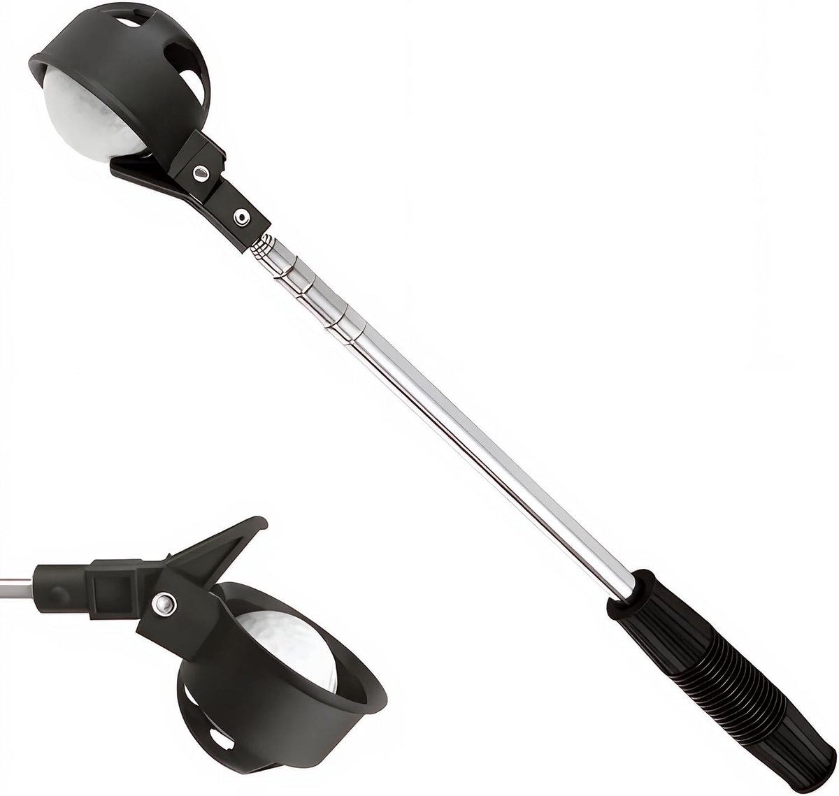 Golfbal retriever 2 m telescopisch, golfbalhengel voor water