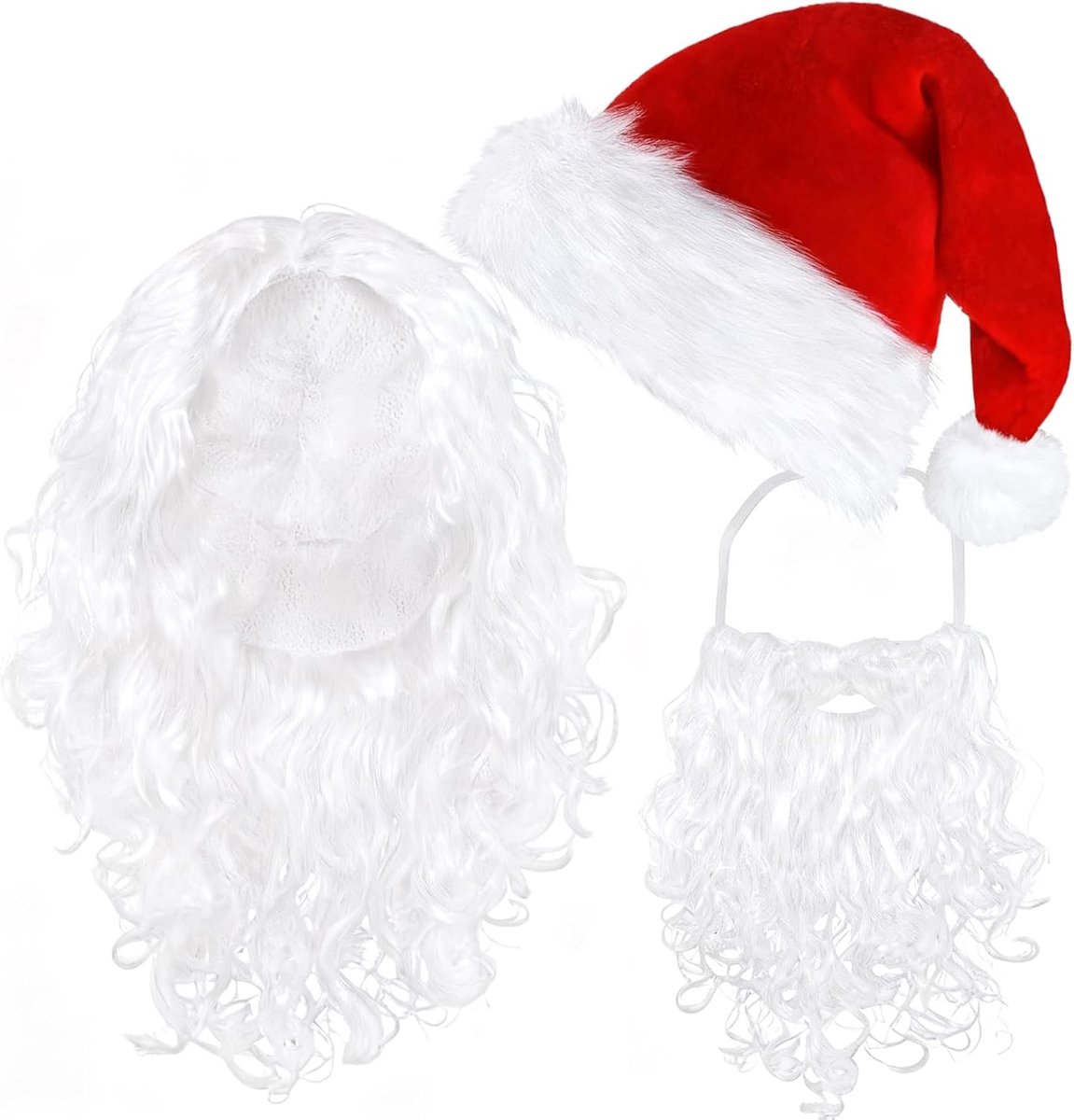 set voor volwassen vader kerstpakket voor feesten feestelijke Saint Nick Kerstman kostuum accessoire