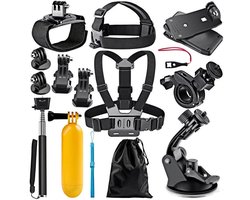 Accessoires voor Actiecamera's, Video Accessoire Set voor Sportcamera's, Compatibel met GoPro Hero 9, 8, 7, 6, 5, 4, 3, Ideaal voor Avontuurlijke Opnamen en Buitenactiviteiten