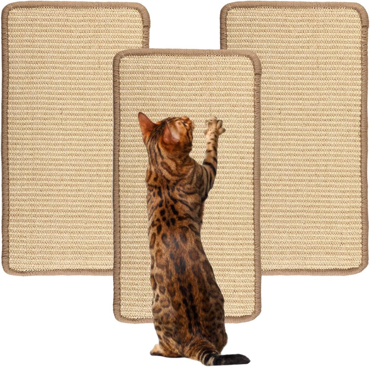Krabmat kat sisal, 3 stuks krasbescherming voor bank meubels 50x25cm