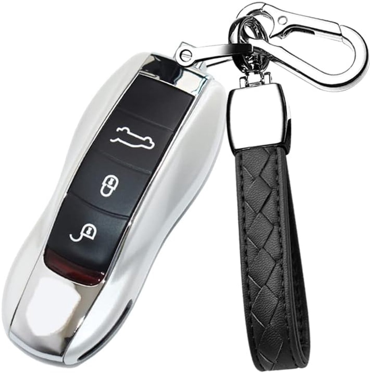 Autosleutelhoes, geschikt voor Porsche sleutelhoes, ABS-kunststof, beschermhoes voor Porsche Cayenne Panamera Macan 911, Carrera Spyder, afstandsbediening