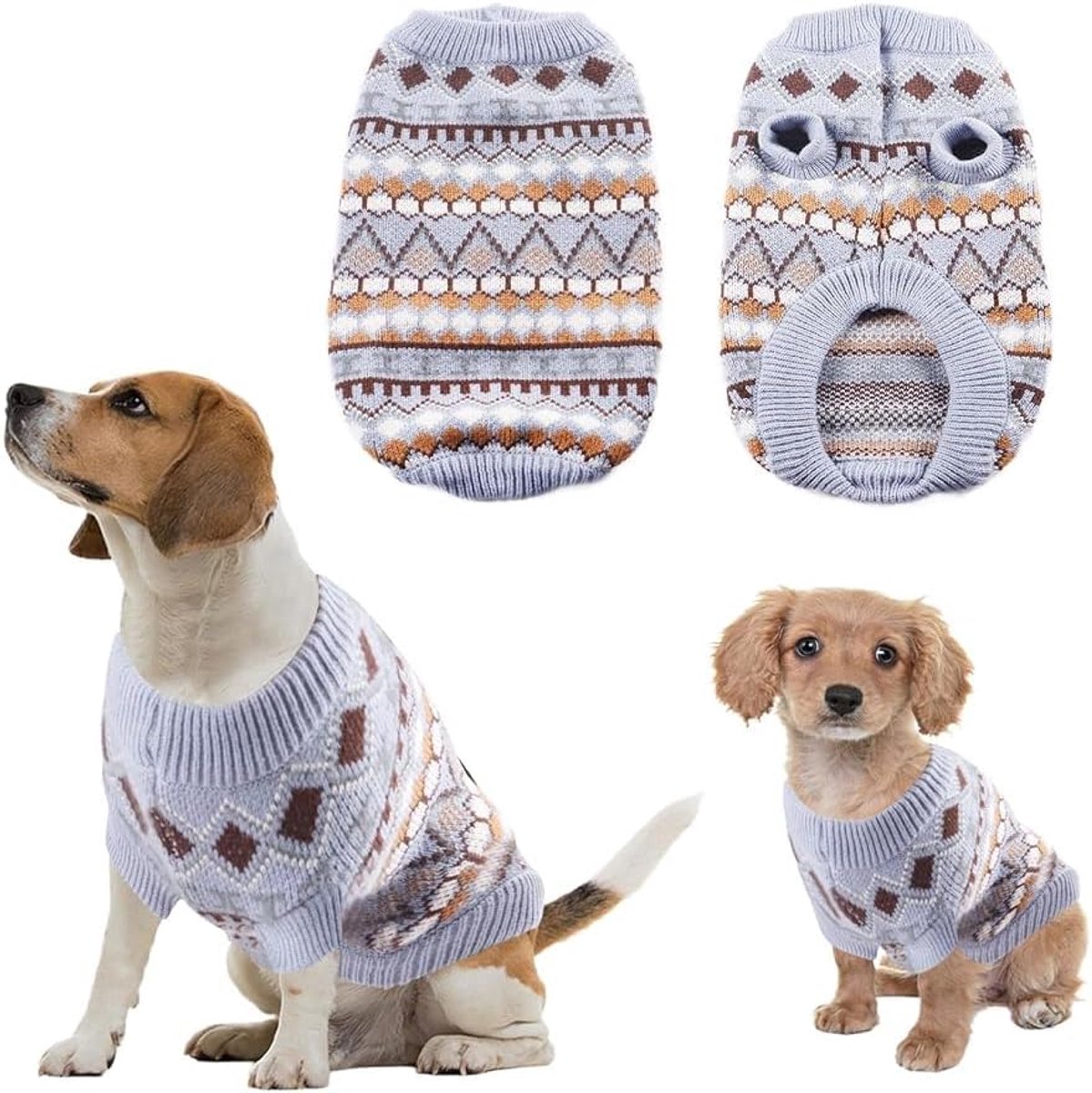 Kersttrui voor kleine, middelgrote honden, kersttrui voor hond, dikke hondentrui, warme hondentrui voor chihuahua, Franse buldog (blauw, XL)