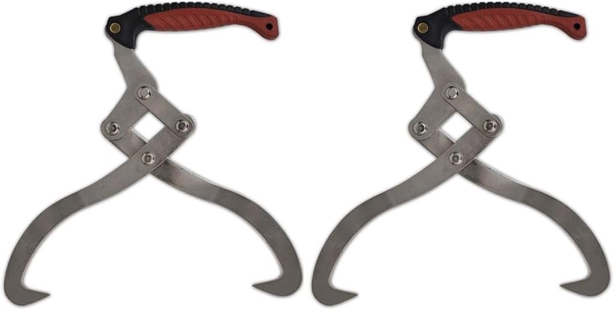 2 stuks houttang grijptang voor boomstammen 44 cm met TPR-handgreep, houtgrijper van 65 mangaanstaal, houttang voor haardhout