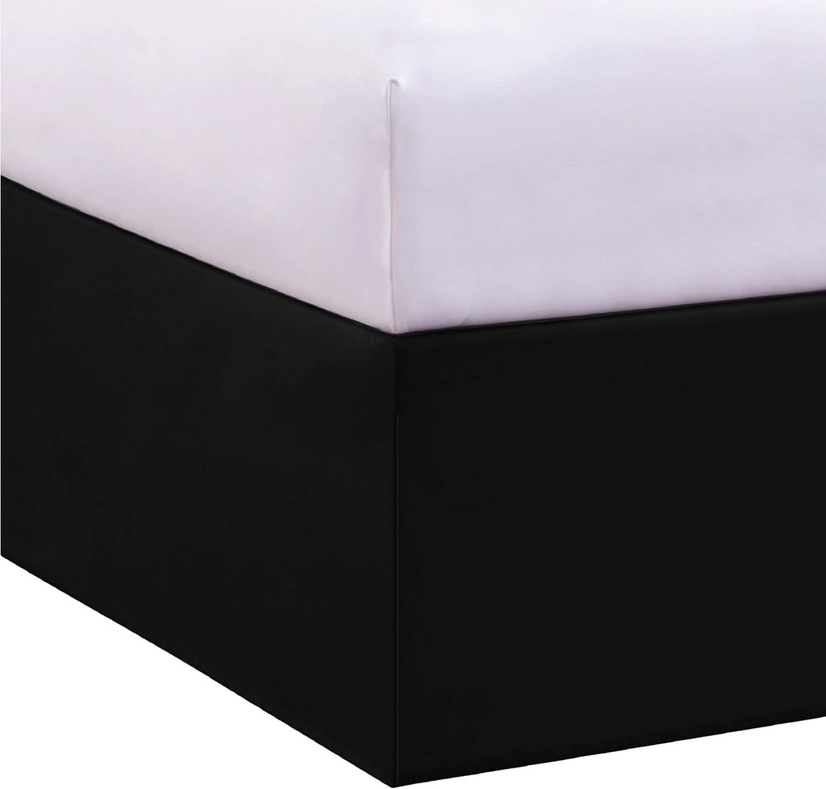 Maker's Never Lift Your Matrass Bedrok, ontworpen voor boxsprings, met splitten in de hoeken, valt 35,5 cm omlaag, lang kingsize bed, zwart