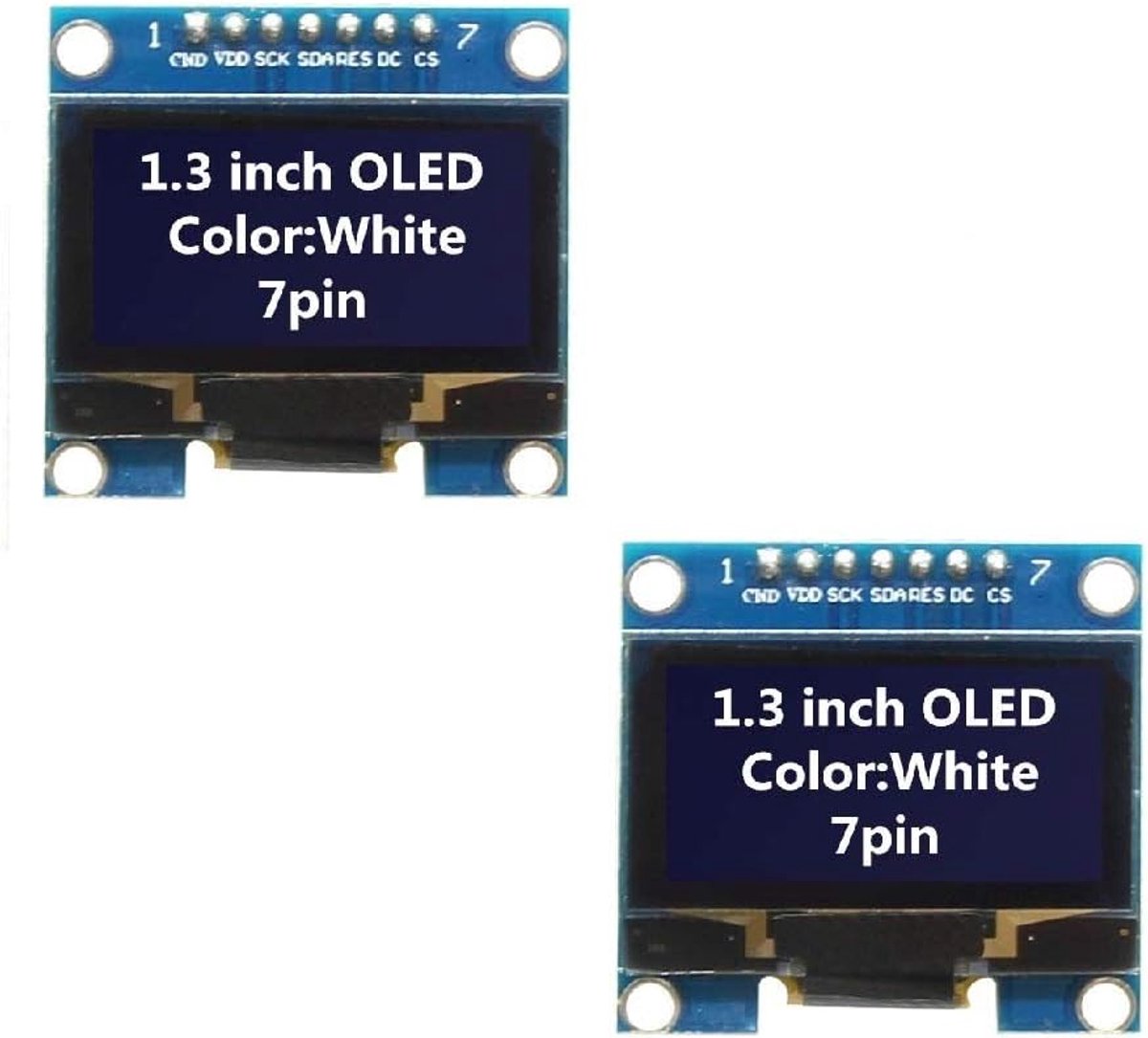 2 Stks 1.3 "SPI 128x64 SSH1106 OLED Lcd scherm LCD Module voor Arduino AVR PIC STM32 - Wit lettertype