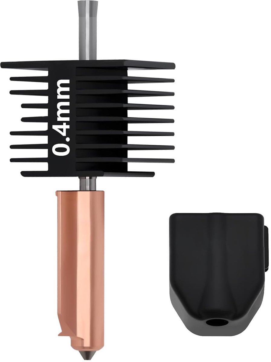 0.4mm Gehard Staal Hotend voor Flashforge AD5X, Integerted Desige Hot End Titanium Legering Radiator Buis Chroom Zirkonium Koper Verwarming Blok Nozzle Printkop Vervanging voor AD5X