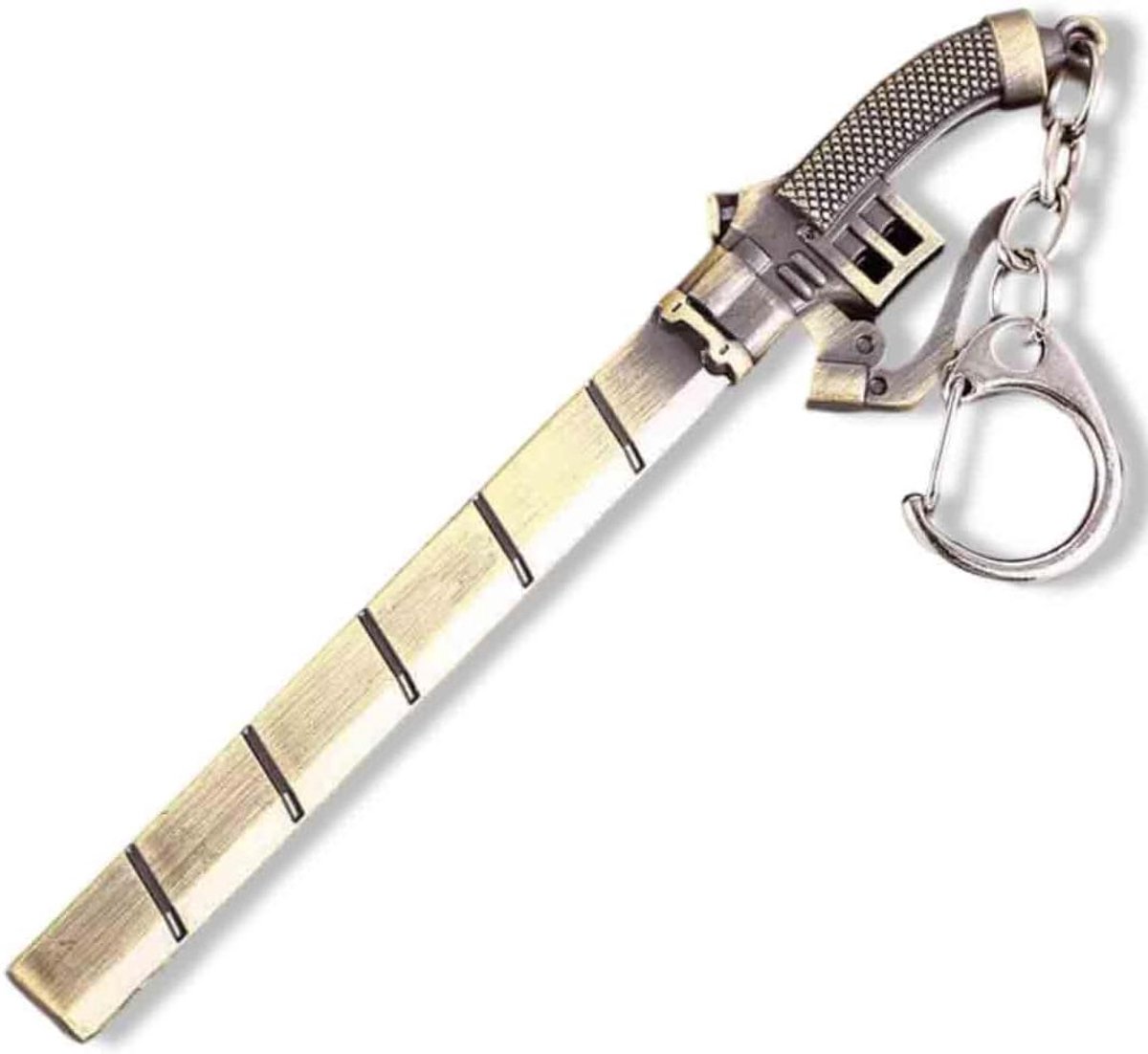 Sleutelhanger met 3D-mechaniek messen – reus – 12 cm van metaal, bronskleurig, Brons., XL