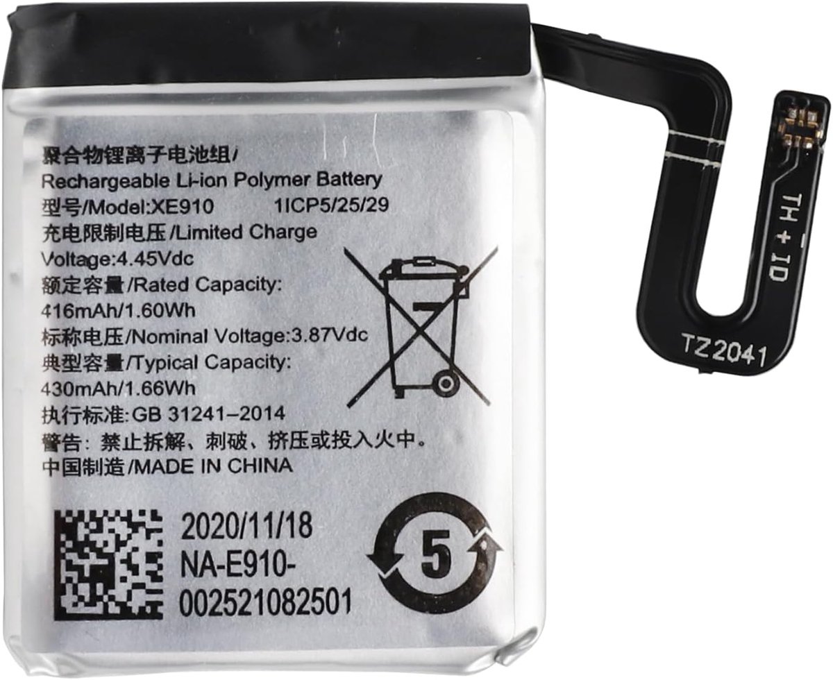 416mAh nieuwe vervangende batterij XE910 compatibel met Oppo Watch 46 mm