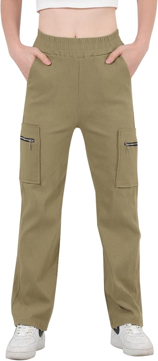 Cargobroek voor dames, modieuze werkbroek, losse pasvorm, met zakken met ritssluiting