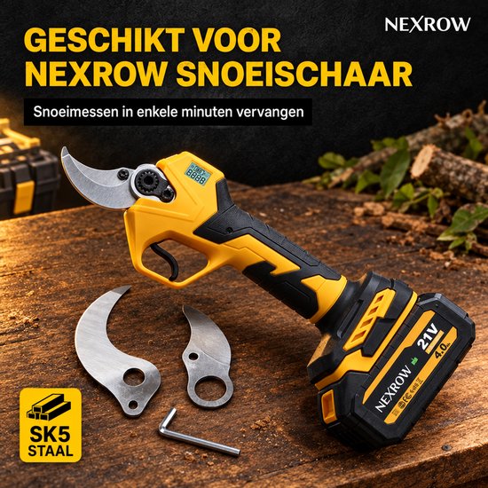 NEXROW Reserve Snoeimessen voor Elektrische Snoeischaar - SK5 Staal, Geschikt voor NEXROW Snoeischaren van NEXROW — afbeelding 3