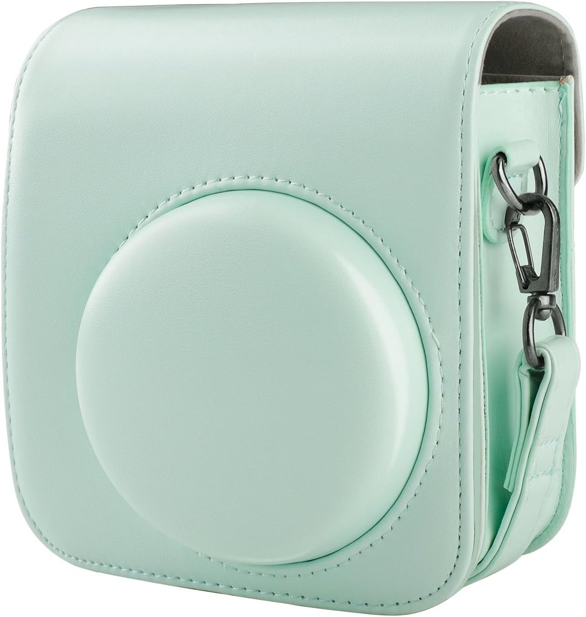 Cameratas voor Fujifilm Mini 12, PU-leren beschermhoes, compatibel met Instax Mini Instant en Digital Hybrid camera, blauw, Camera tas