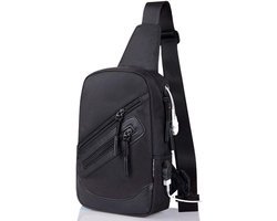 Waist schoudertas nylon voor OPPO Find 7a X9006 / Find 7 Lite - zwart