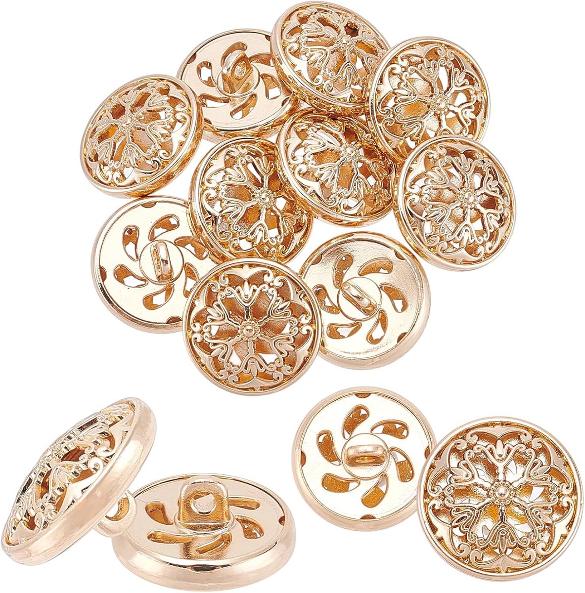 Knopen, 18 mm, 10 stuks, antiek goud