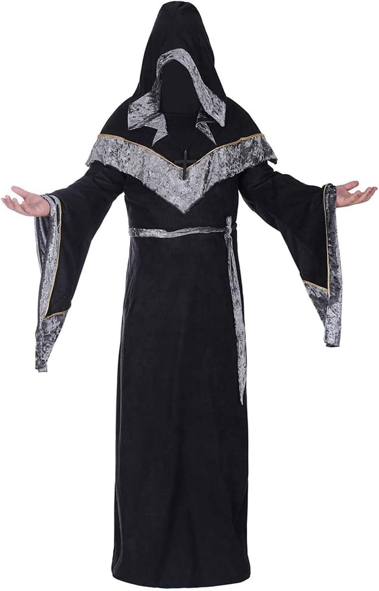 Tovenaarsgewaad Halloween cosplay kostuums voor mannen, volwassenen middeleeuws uniform vintage renaissance kleding, heren outfit tovenaar mantel cape