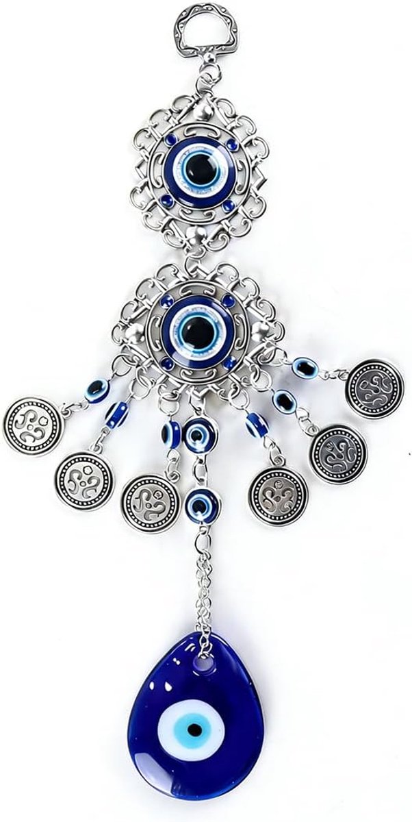 Blauw boze oog amulet wandhanger voor huis- of tuindecoratie, brengt geluk en geluk