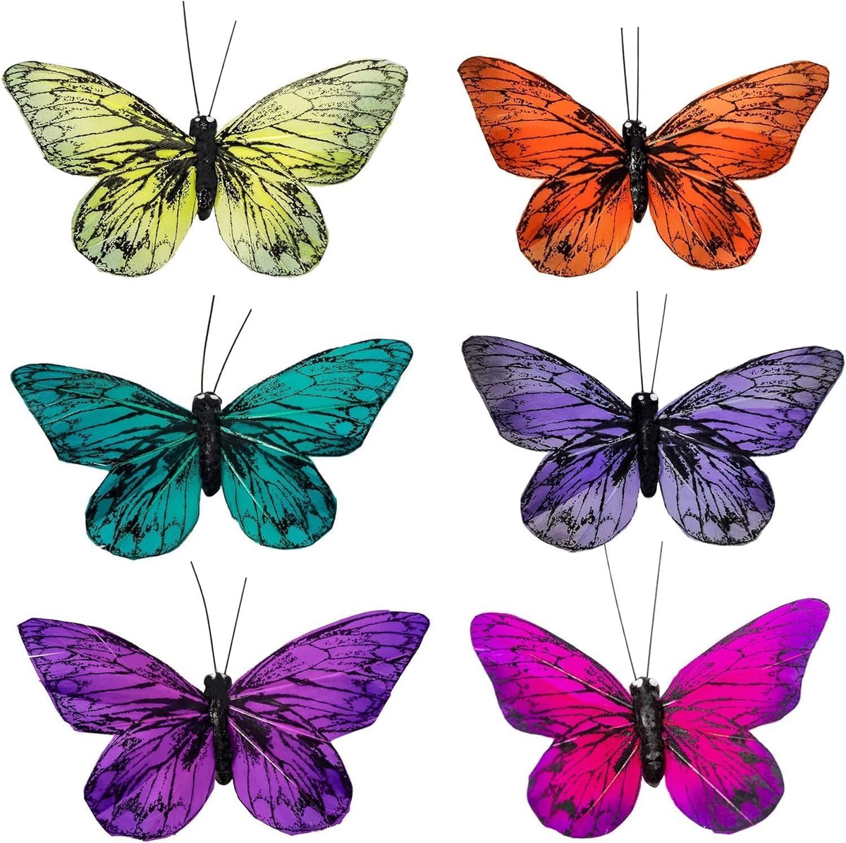 Nep Vlinder voor Ambachtelijke Decoratie Set van 12 met Draad Bruiloft Thuis Bloempot Kerstfeest Lente Home Decor Bloemen