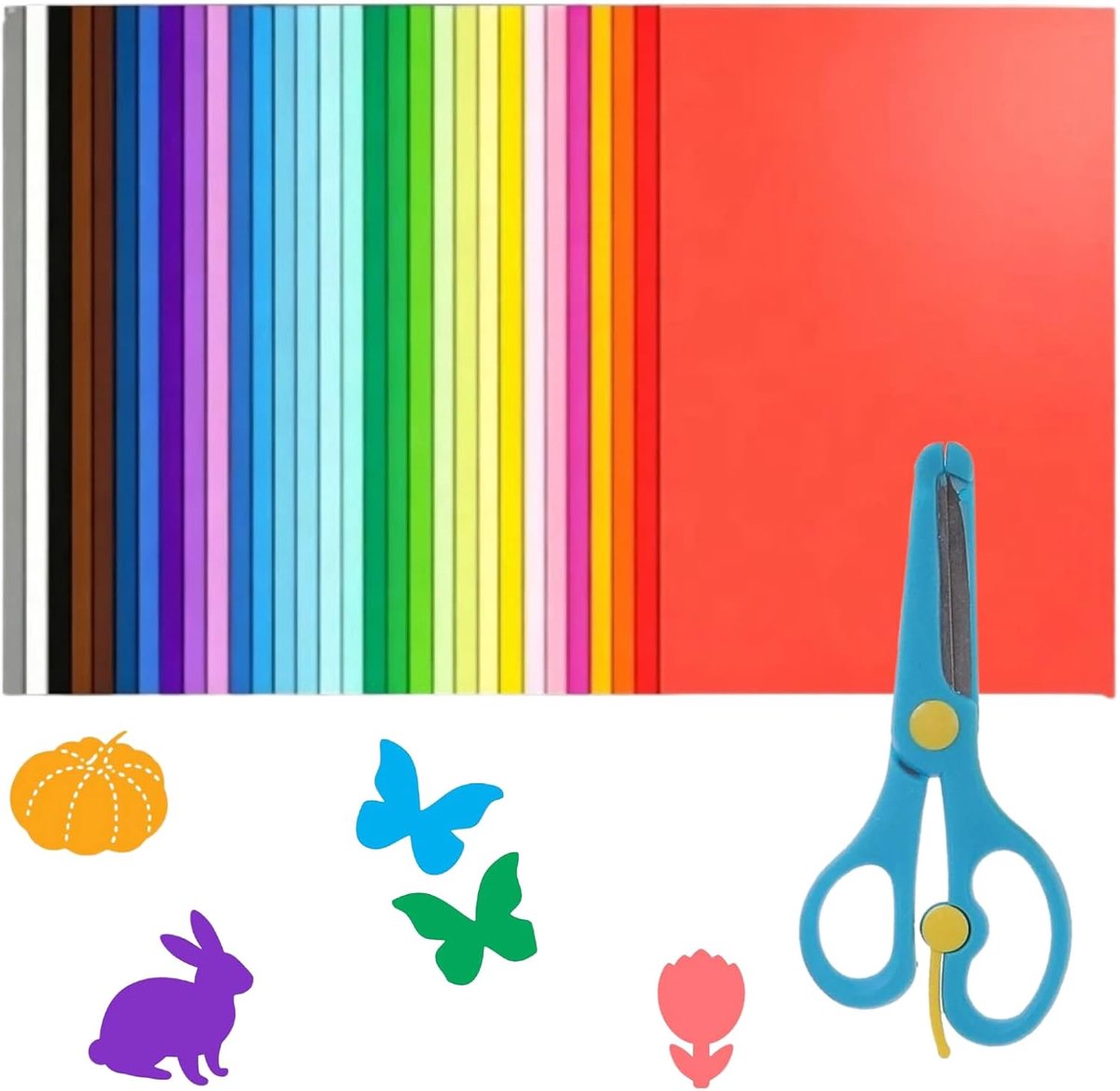 50 x gekleurd karton, A4, gekleurd karton, 25 kleuren, geschikt voor het maken van wenskaarten, scrapbooking, afdrukken op kantoor en origami