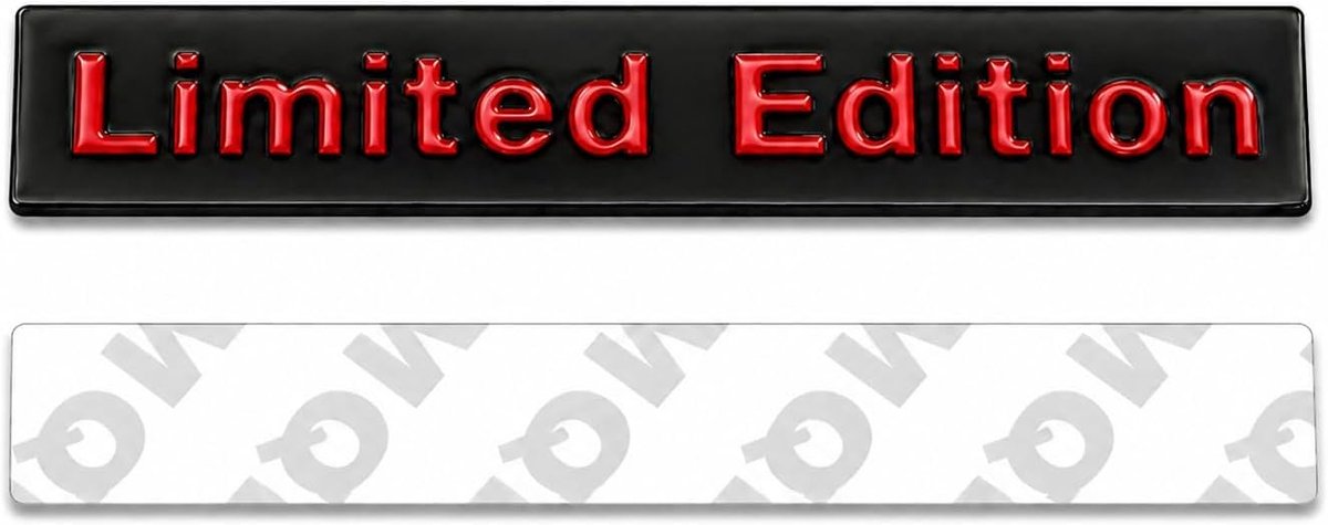 3D Limited Edition Metalen autoembleem, chroom/zwart/rood, 10 x 2 cm, zelfklevend, weerbestendig, universele badge voor auto, motorfiets, decoratie (zwart (rode letters)