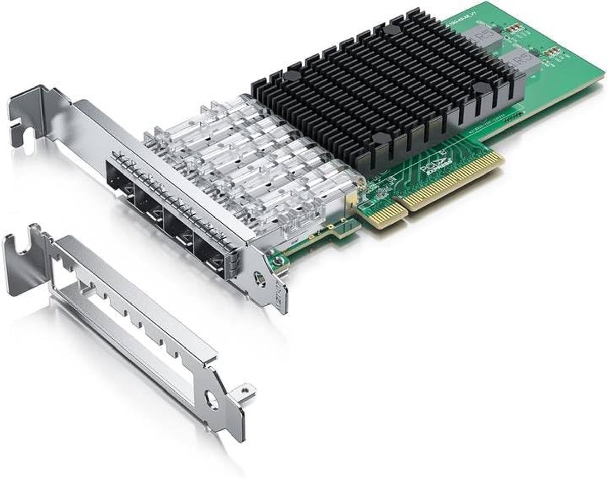10Gb SFP+ PCI-E Netwerkkaart NIC, in vergelijking met Intel X710-DA4, met Intel XL710-BM1 Chip, Quad SFP+-poort, PCI 3.0 X8, Ethernet Converged Network Adapter Ondersteuning Windows