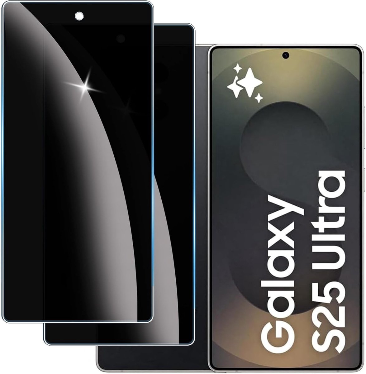 【2 stuks】privacy schermbeschermer voor Samsung galaxy S25 Ultra,Anti-Spy aangemaakte glas Screen Protector,9H hardheid,Gemakkelijk te Installeren,Anti-kras,Geen Luchtbellen