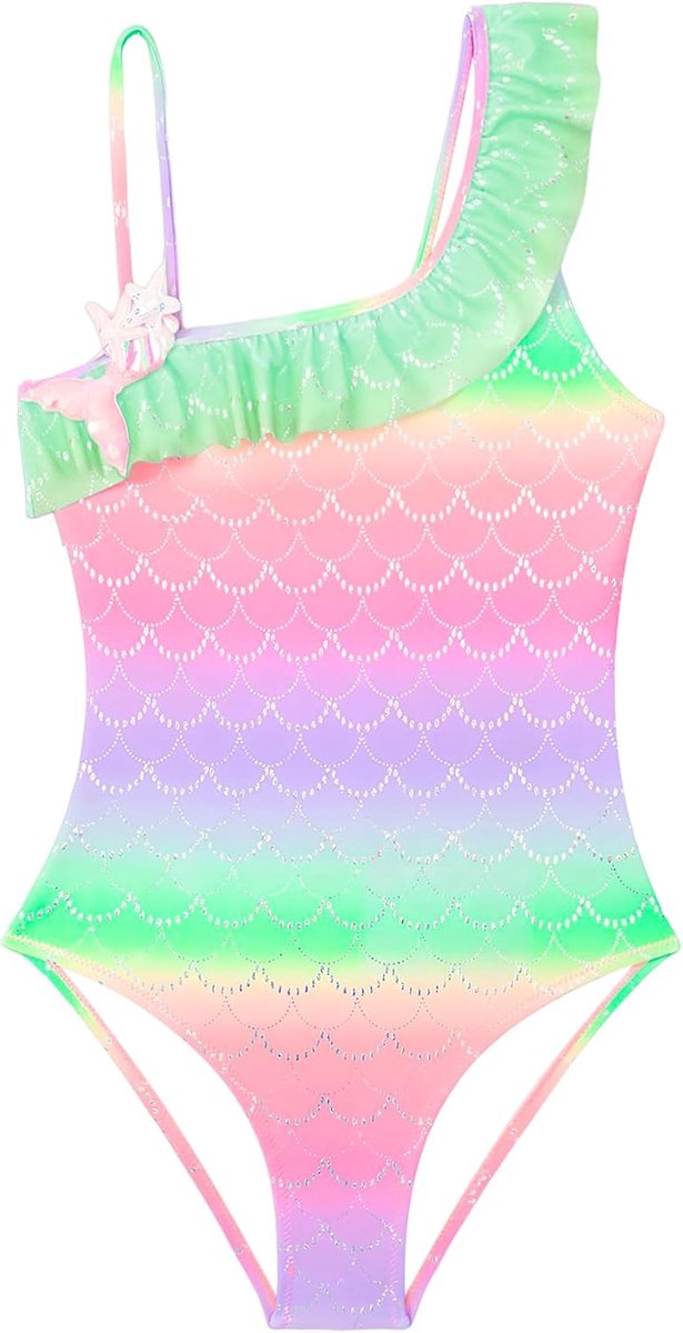 Badpak Eendelig badpak Geplooid badpak Eenhoorn badmode Strandkleding voor meisjes van 2-14 jaar