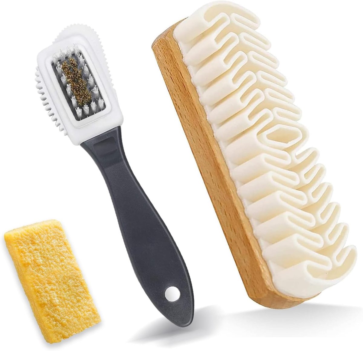 Set van 2 Suède Schoenborstels met Gum - Ideaal voor Suède, Nubuck en Leeronderhoud