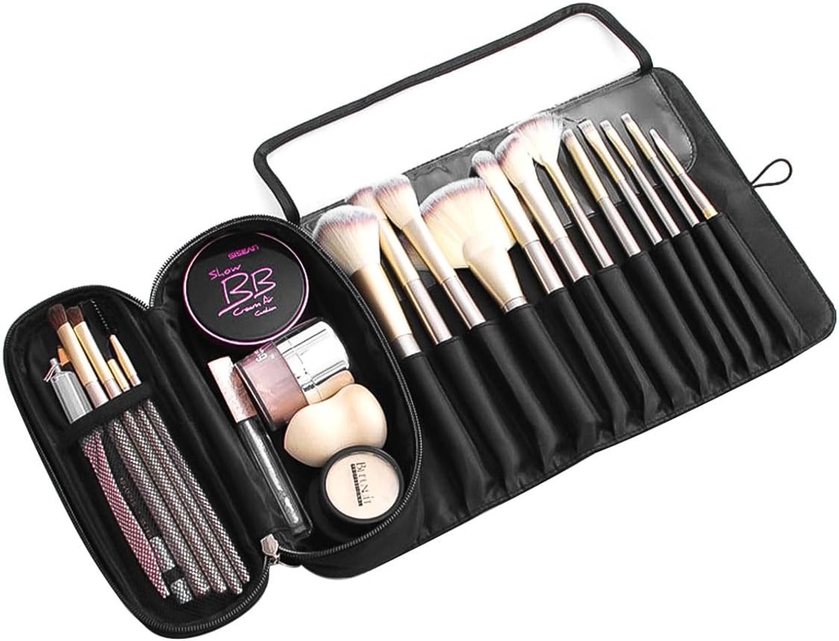Vouwbare Make-up Borstel Tas voor Reiskosmetica en Accessoires - Ideaal voor Borstelsets en Make-up Organisatie