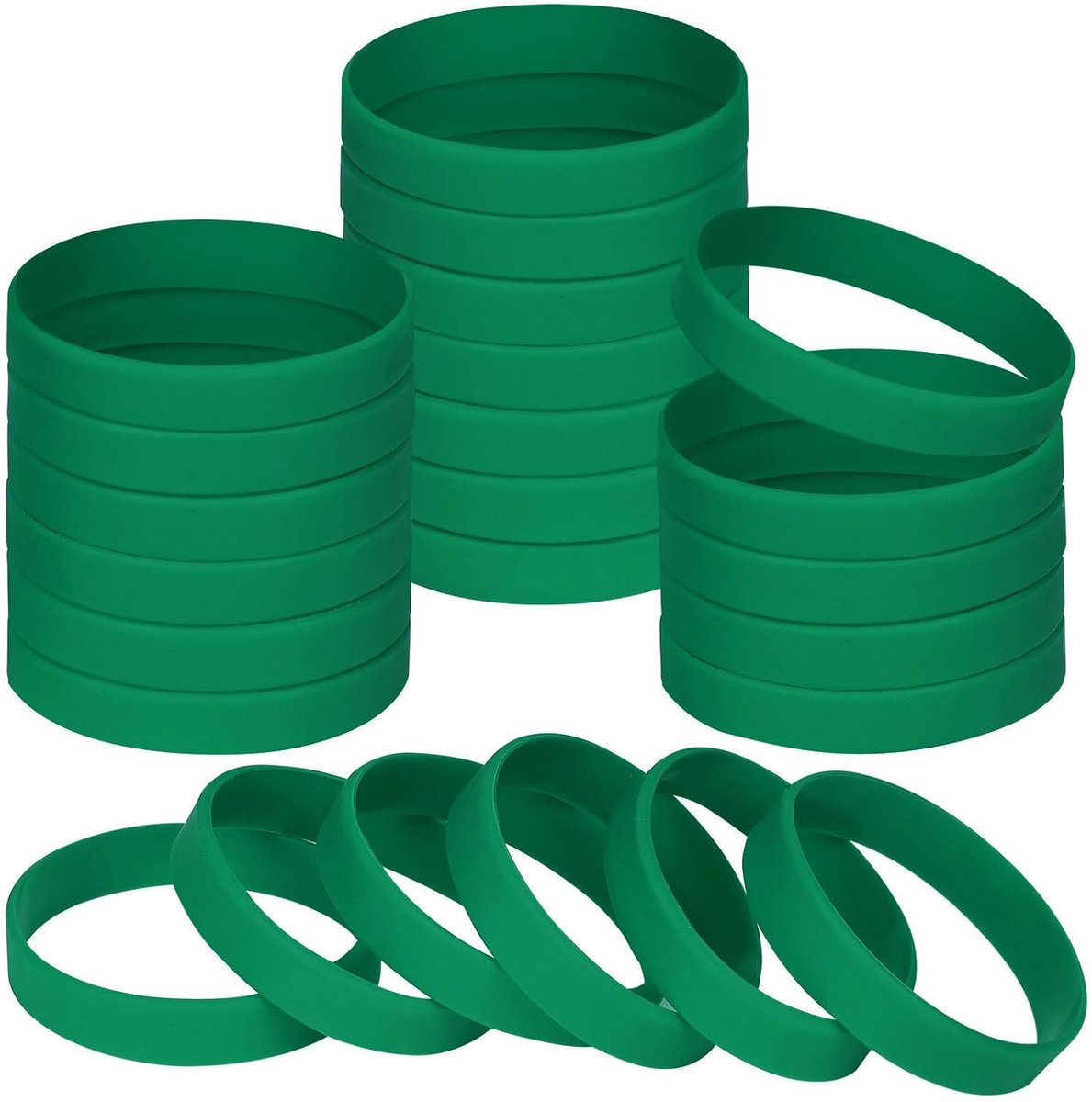 polsbandjes Blank Rubber Armbanden voor Volwassen Kid Tiener, 24 stks Sport Party Siliconen Elastische Polsband Armband bands voor Evenementen School Leraar Supplies