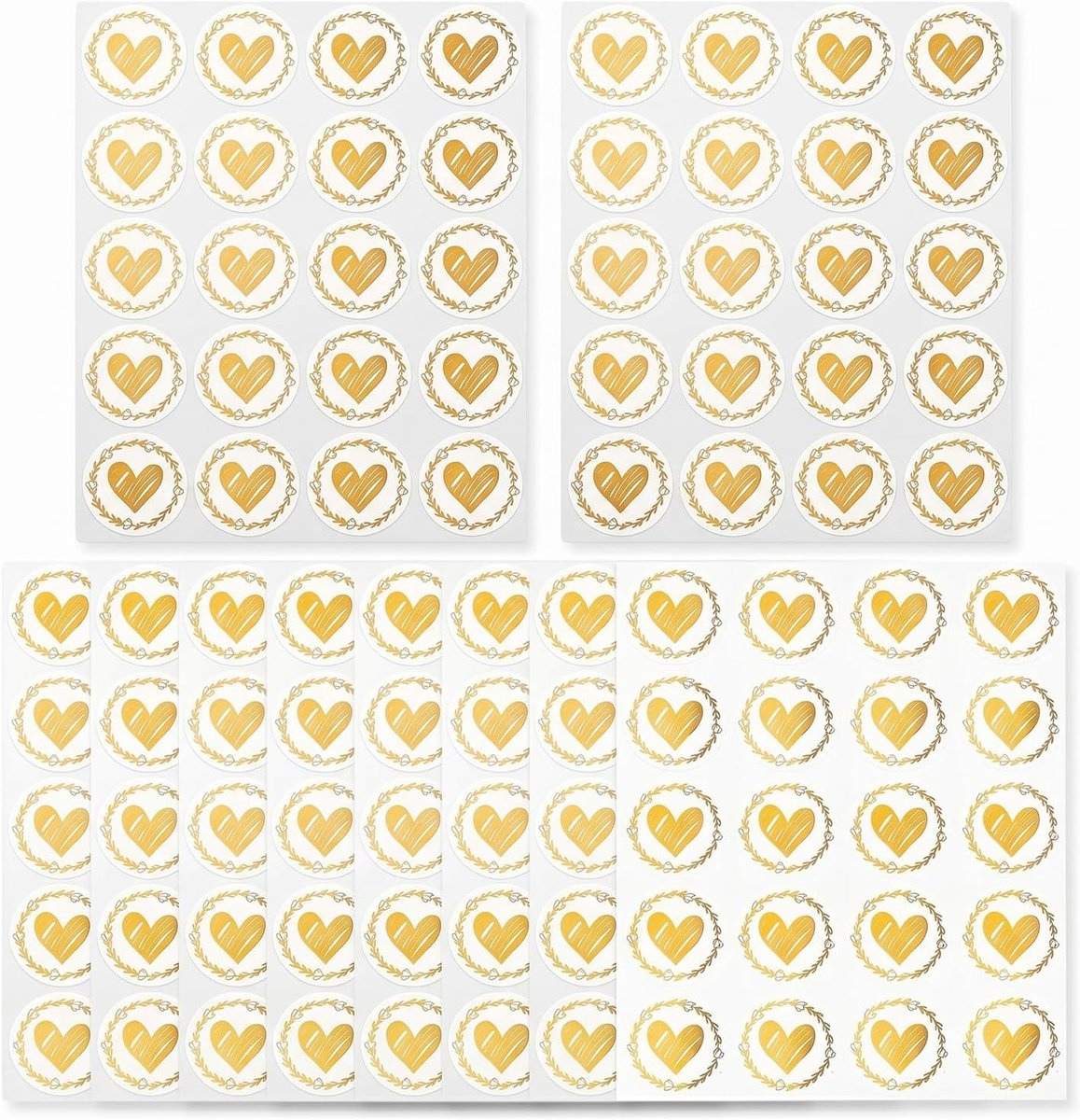 Zegels, zelfklevend, goudkleurig, stickers voor enveloppen, uitnodigingskaarten en wenskaarten, decoratieve zegelstickers voor bruiloft, doop en vintage decoratie